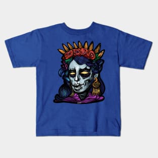 Frida Sugar Skull por sirako Kids T-Shirt